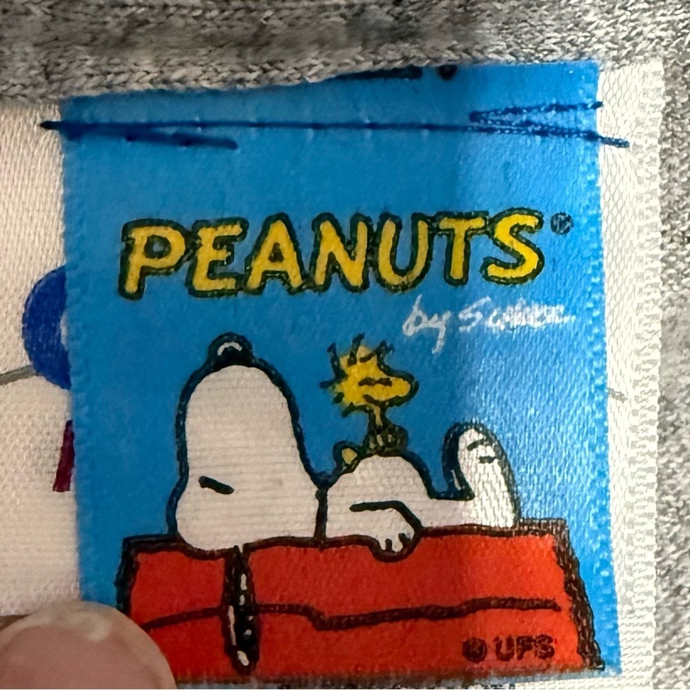 Peanuts Gray Tee with Valentine Cartoon Adult size Large - Picture 6 of 9